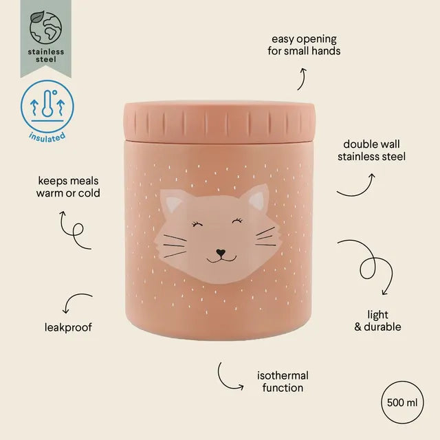 Mrs Cat Design Pink Insulated Food Jar
