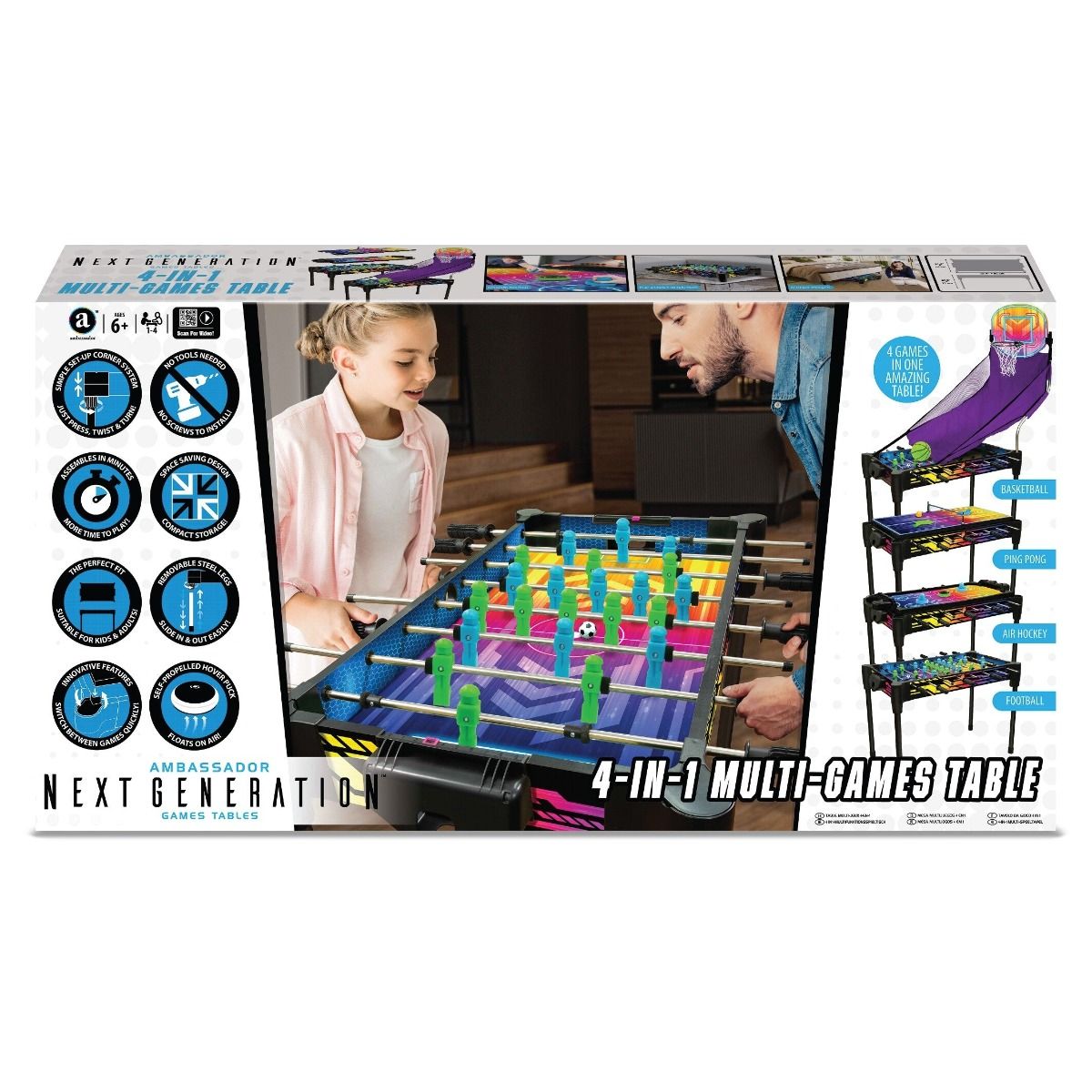 Multi-Game Neon Arcade Sports Table