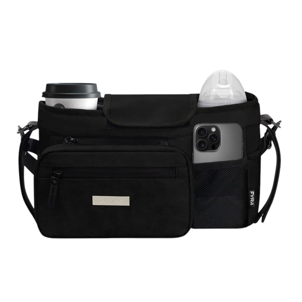 Neobreez Fyra Stroller Organizer Caddy With Insulated Cup Holder Black