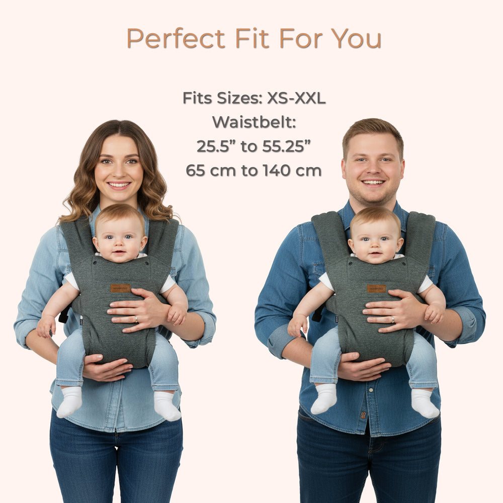 Neobreez Zavii 2 In 1 Baby Carrier Lightweight Ergonomic Dark Grey