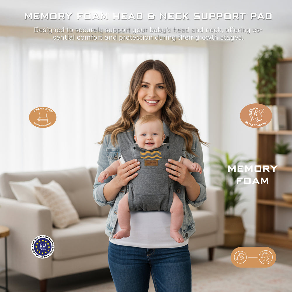 Neobreez Zavii 2 In 1 Baby Carrier Lightweight Ergonomic Dark Grey