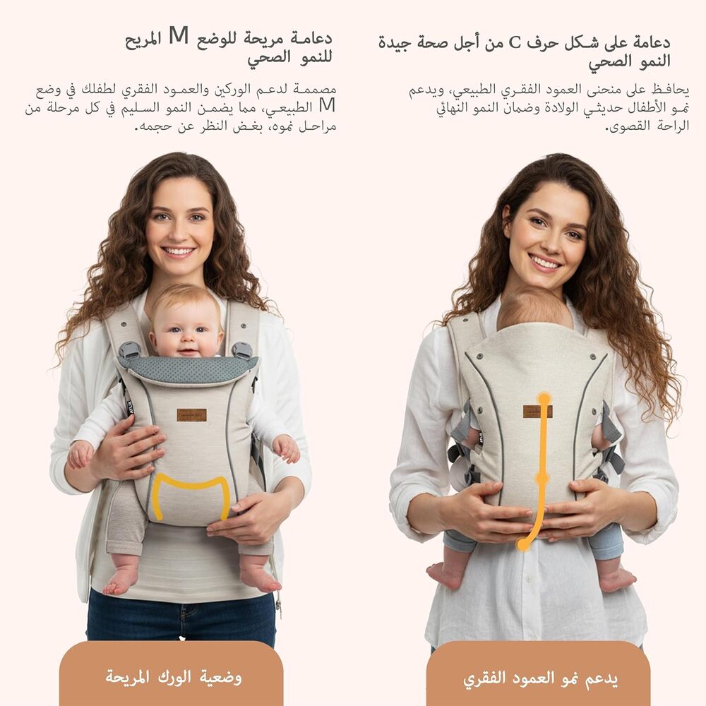 Neobreez Atlix 3 In 1 Convertible Baby Carrier Newborn To Toddler Beige