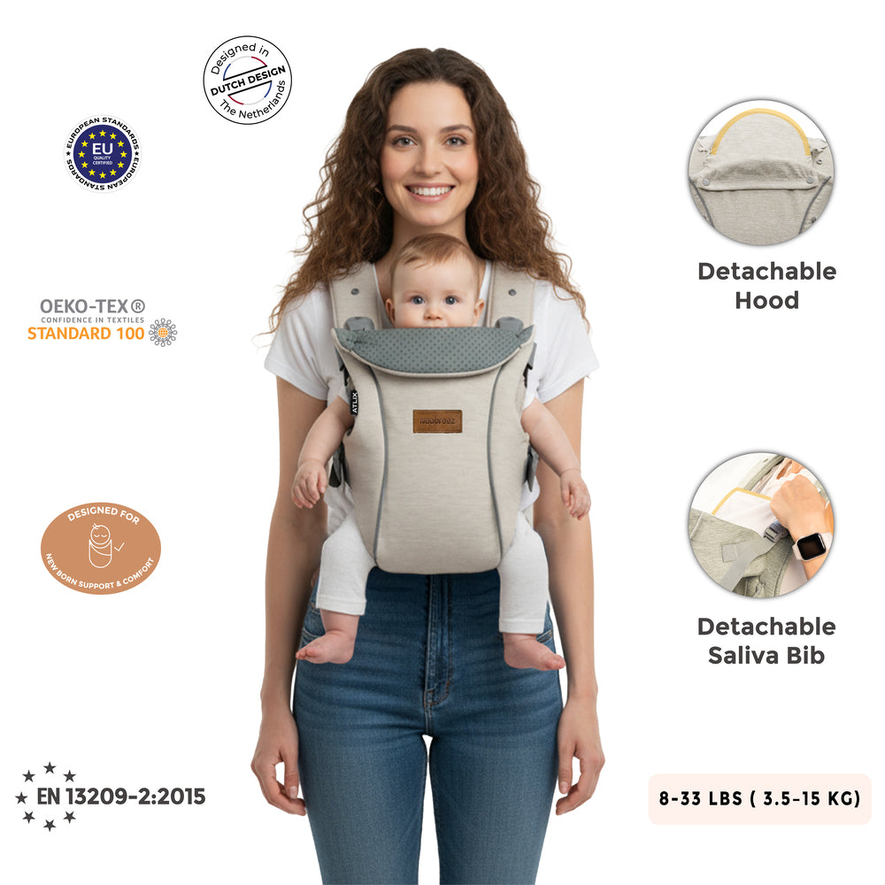 Neobreez Atlix 3 In 1 Convertible Baby Carrier Newborn To Toddler Beige