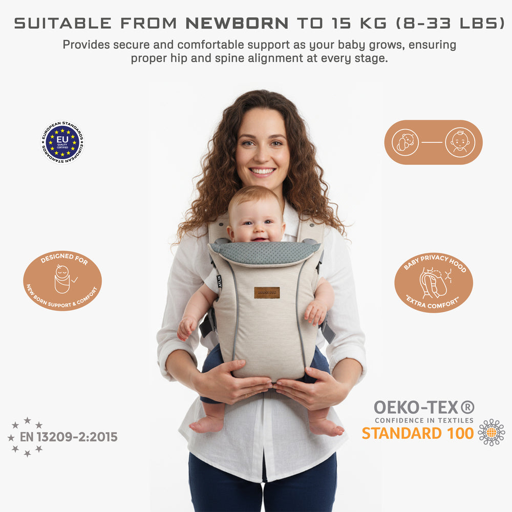 Neobreez Atlix 3 In 1 Convertible Baby Carrier Newborn To Toddler Beige