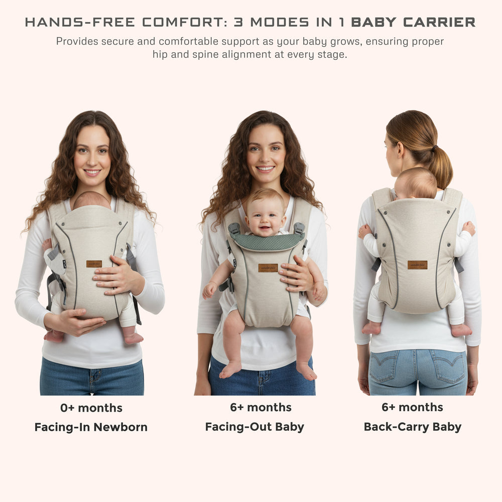 Neobreez Atlix 3 In 1 Convertible Baby Carrier Newborn To Toddler Beige