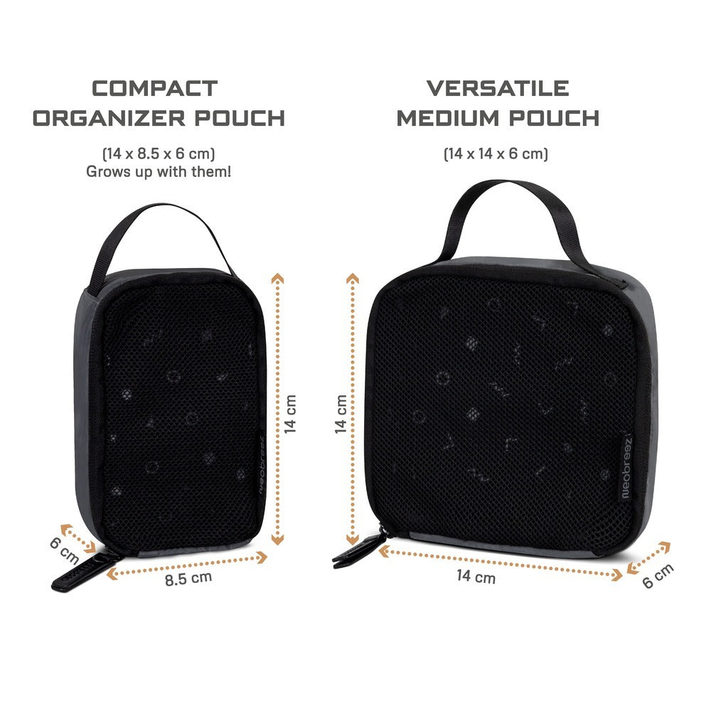Neobreez Diaper Bag Pouch For Baby Stuff And Cosmetics Grey Pack Of 2