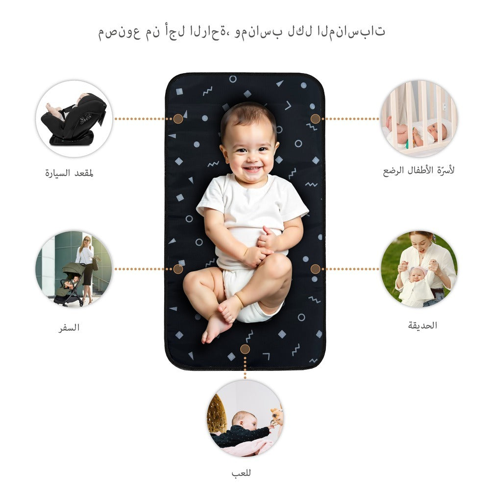 Neobreez Reusable Diaper Changing Pad Wipeable Surface Dark Grey/Black