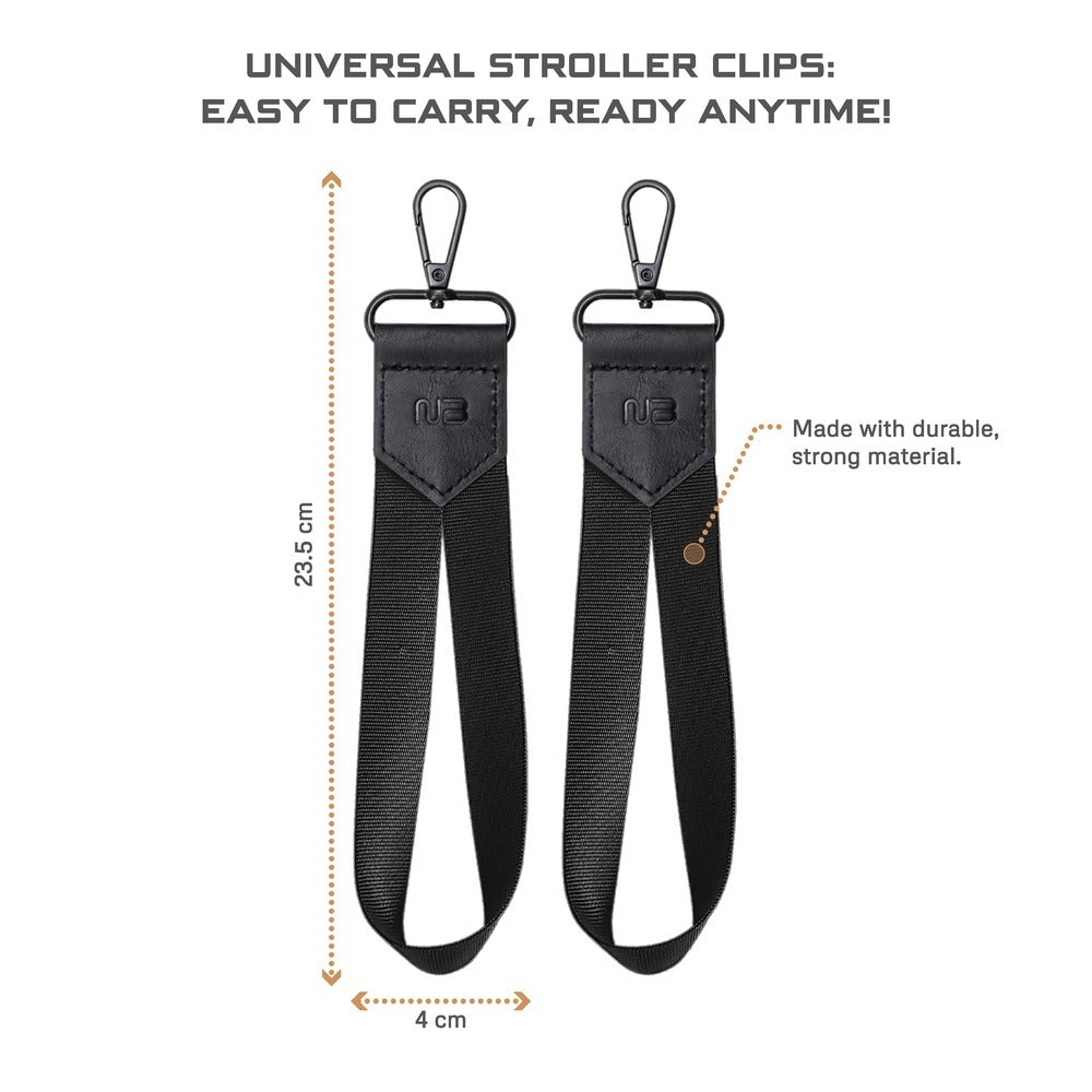 Neobreez Universal Stroller Hooks Clip Set Black