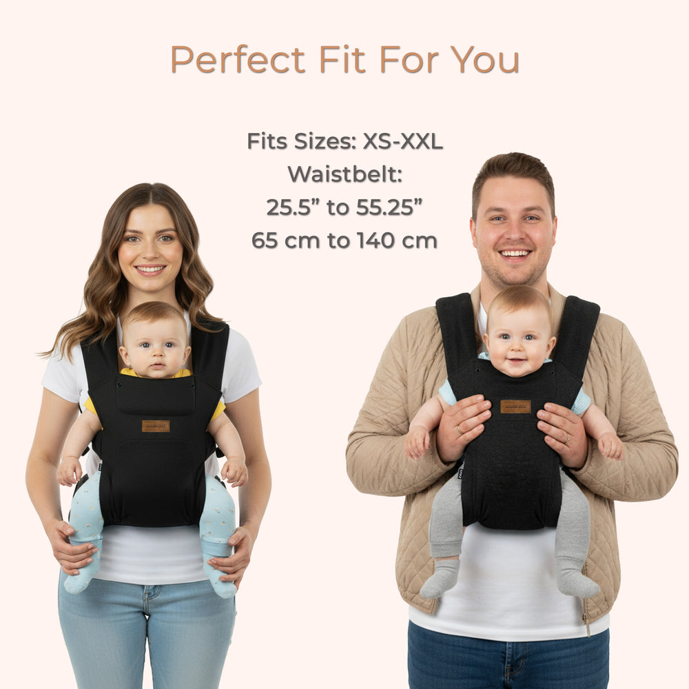 Neobreez Zavii 2 In 1 Baby Carrier Lightweight Ergonomic Black