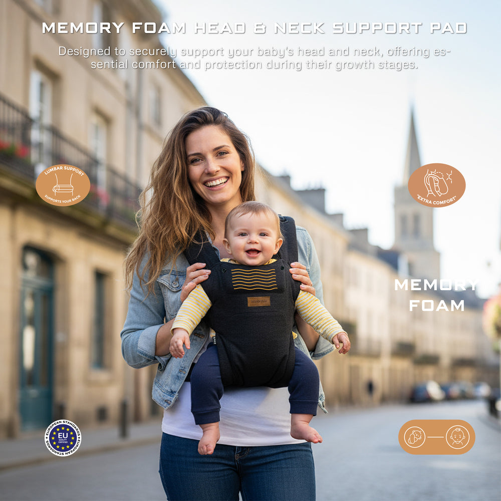 Neobreez ZAVII 2 in 1 Baby Carrier Lightweight Ergonomic Black Neobreez Yallatoys