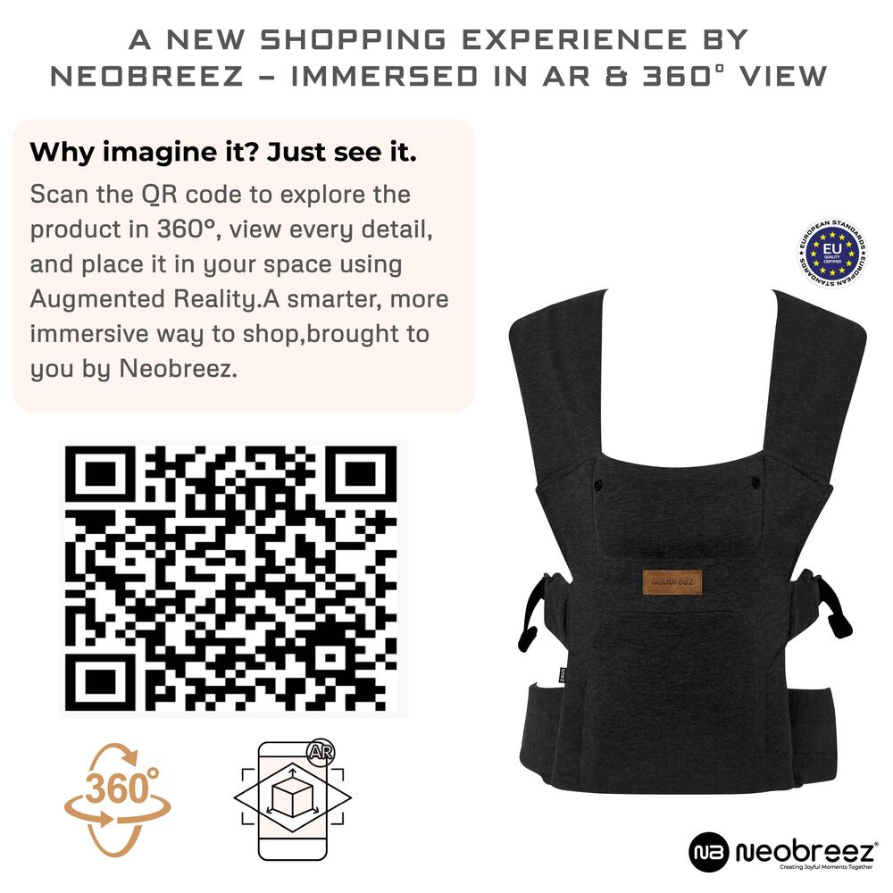 Neobreez ZAVII 2 in 1 Baby Carrier Lightweight Ergonomic Black Neobreez Yallatoys