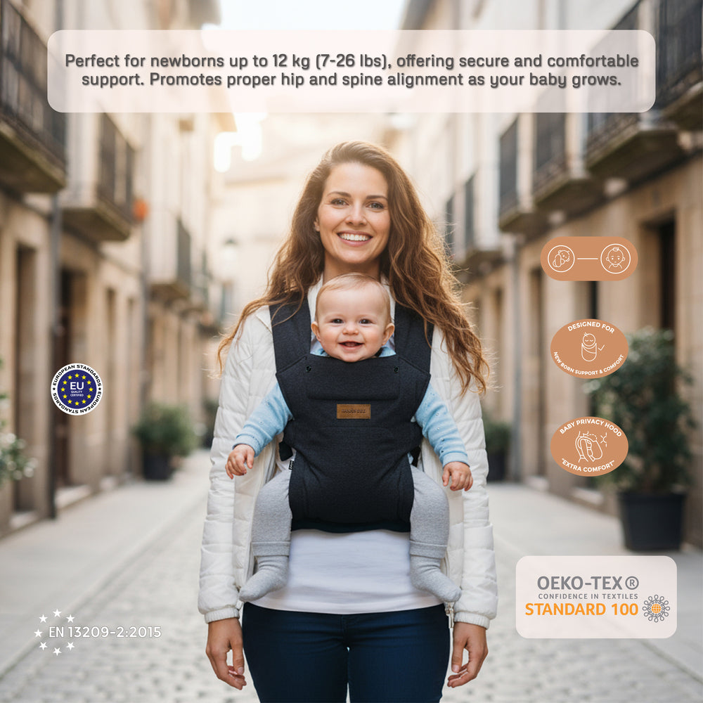 Neobreez ZAVII 2 in 1 Baby Carrier Lightweight Ergonomic Black Neobreez Yallatoys