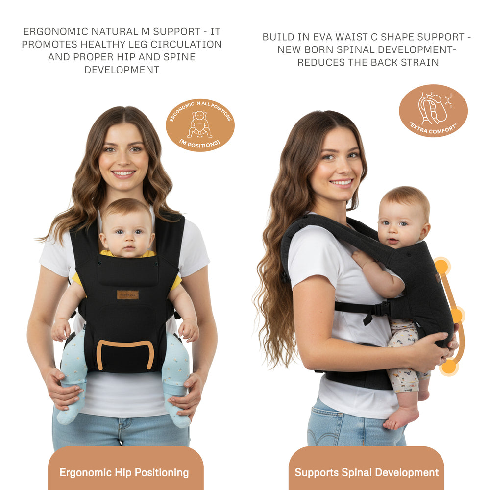Neobreez ZAVII 2 in 1 Baby Carrier Lightweight Ergonomic Black Neobreez Yallatoys