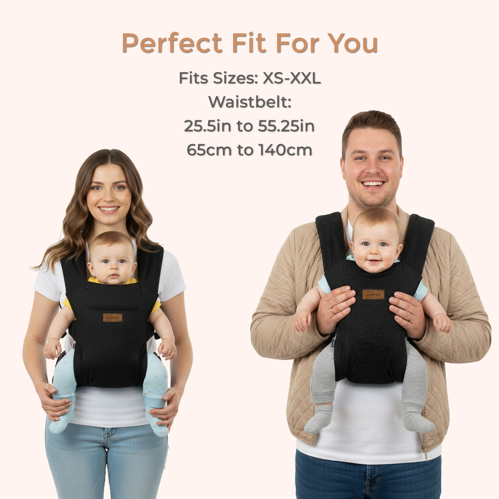 Neobreez ZAVII 2 in 1 Baby Carrier Lightweight Ergonomic Black Neobreez Yallatoys