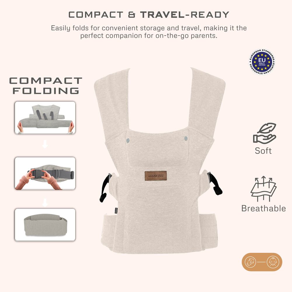 Neobreez Zavii 2 In 1 Baby Carrier Lightweight Ergonomic Cream