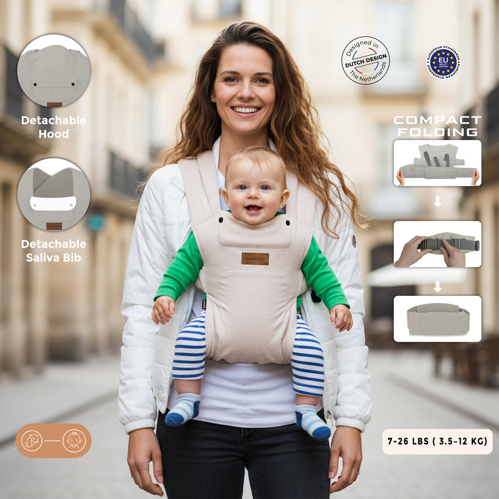 Neobreez Zavii 2 In 1 Baby Carrier Lightweight Ergonomic Cream
