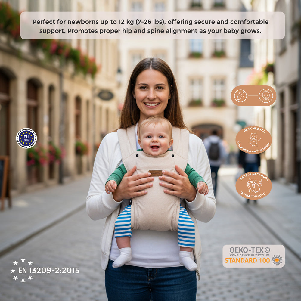 Neobreez Zavii 2 In 1 Baby Carrier Lightweight Ergonomic Cream