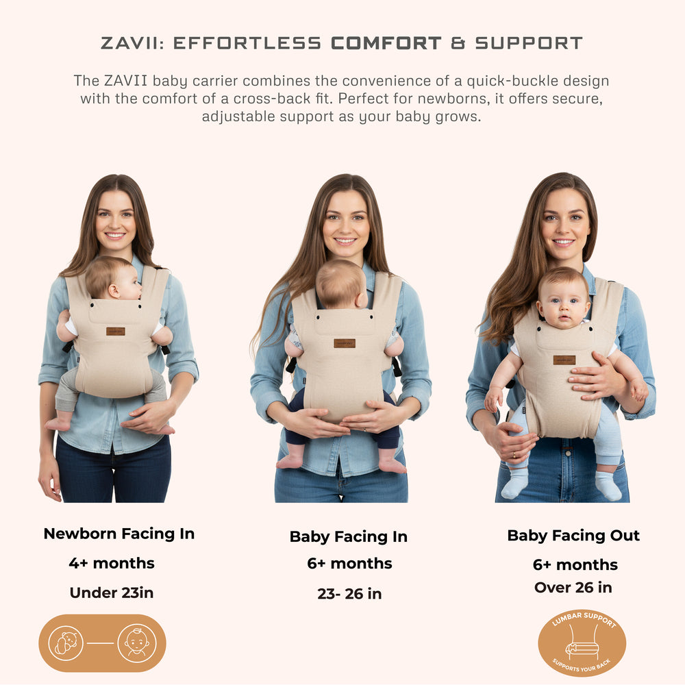 Neobreez Zavii 2 In 1 Baby Carrier Lightweight Ergonomic Cream