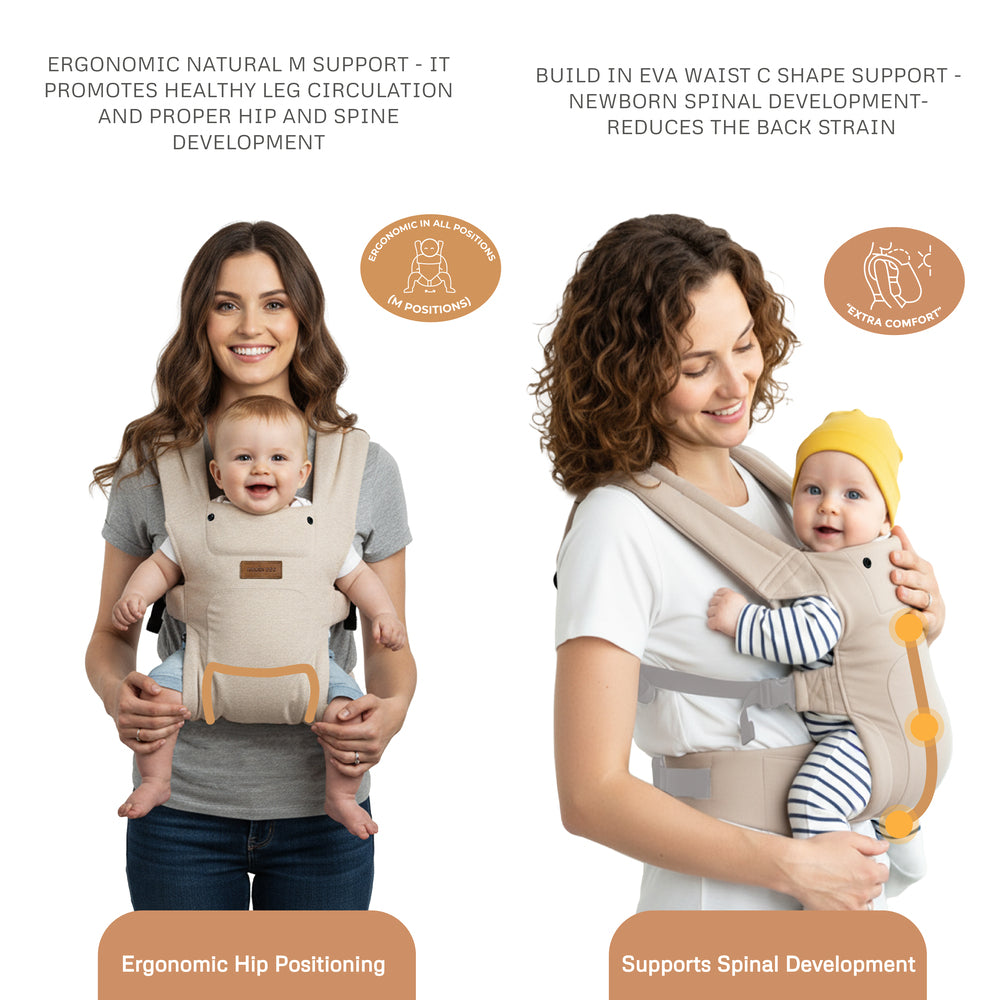 Neobreez Zavii 2 In 1 Baby Carrier Lightweight Ergonomic Cream