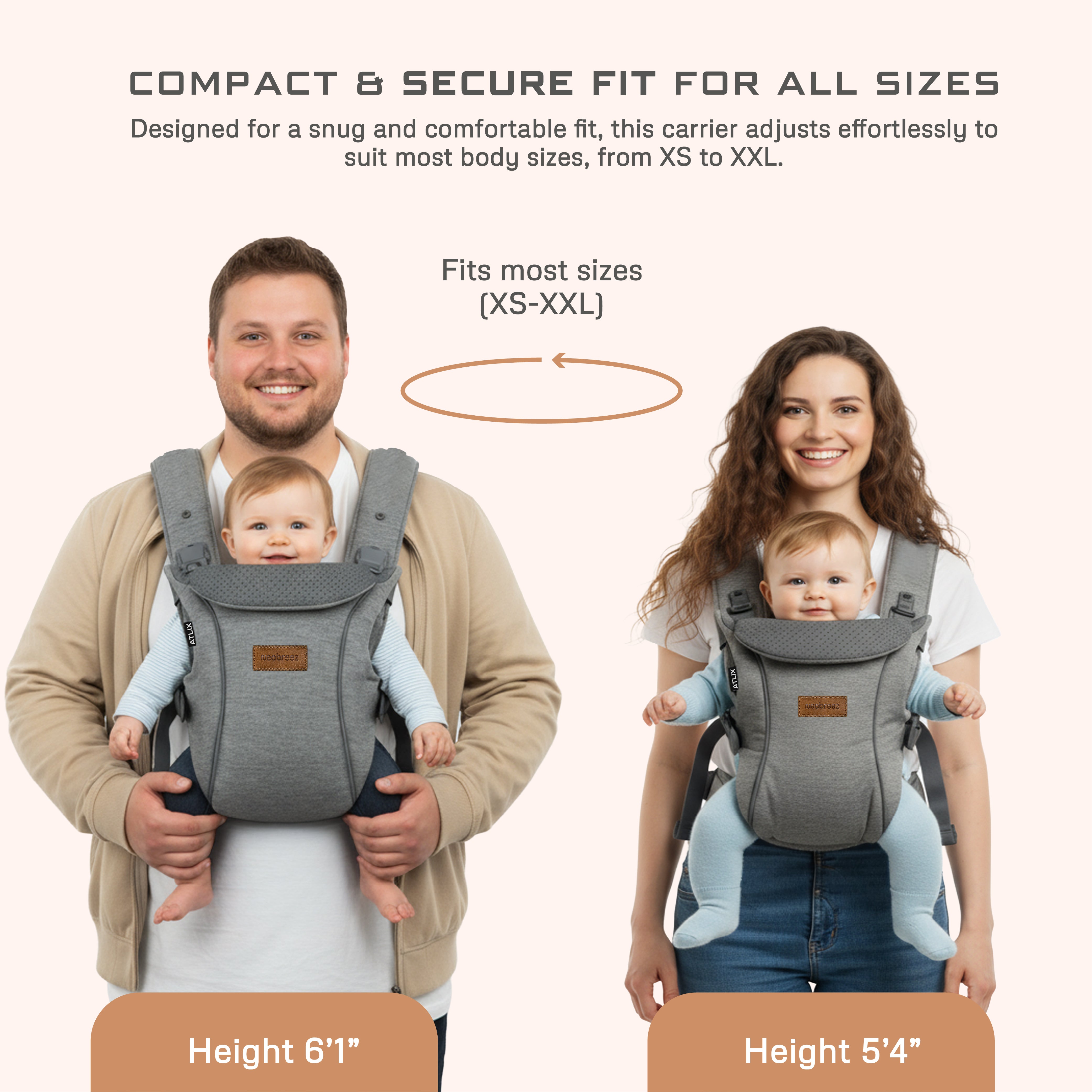 Neobreez Atlix 3 In 1 Convertible Baby Carrier Newborn To Toddler Grey