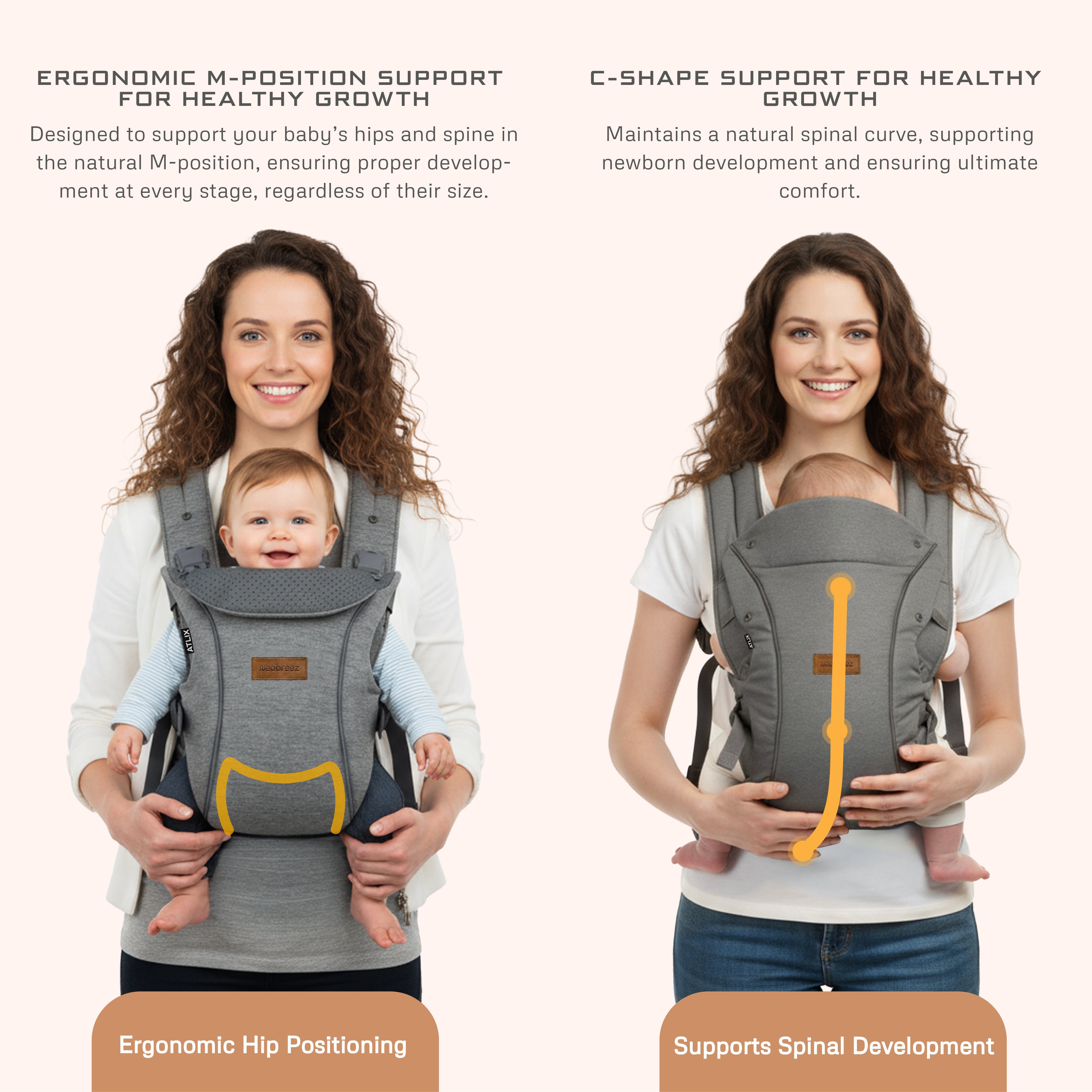 Neobreez Atlix 3 In 1 Convertible Baby Carrier Newborn To Toddler Grey