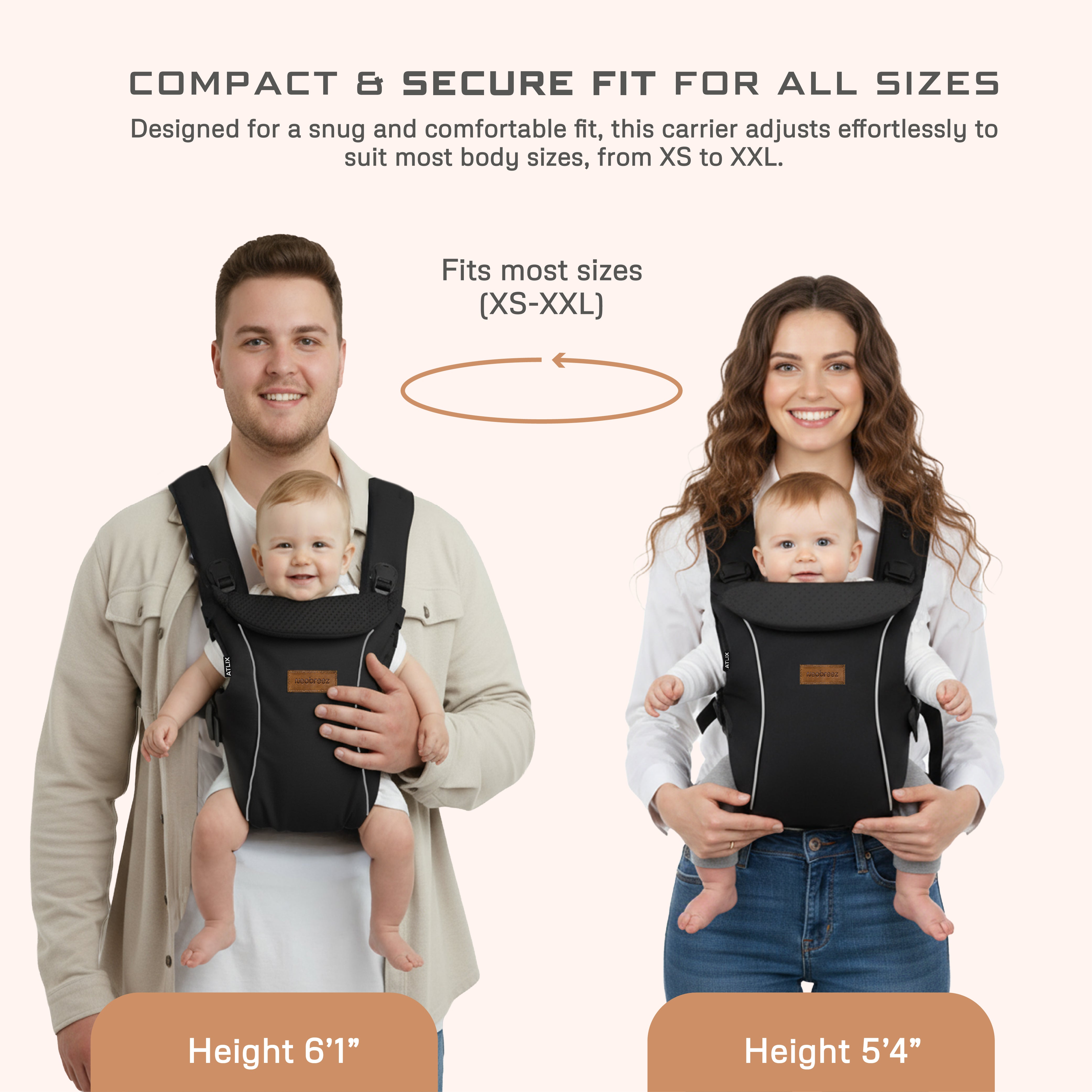 Neobreez Atlix 3 In 1 Convertible Baby Carrier Newborn To Toddler Black