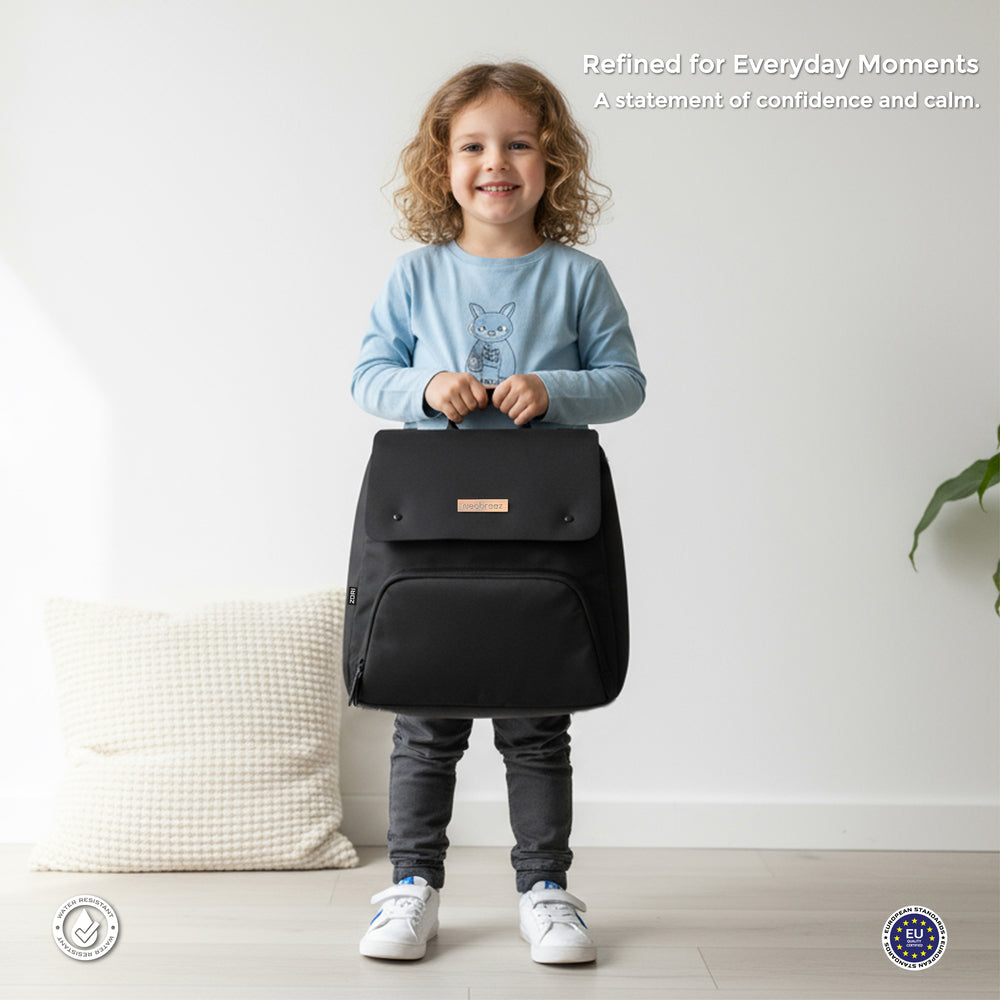 Neobreez Zori Diaper Backpack 7pc Set with Changing Mat Wet Bag and Pouches Black Neobreez Yallatoys