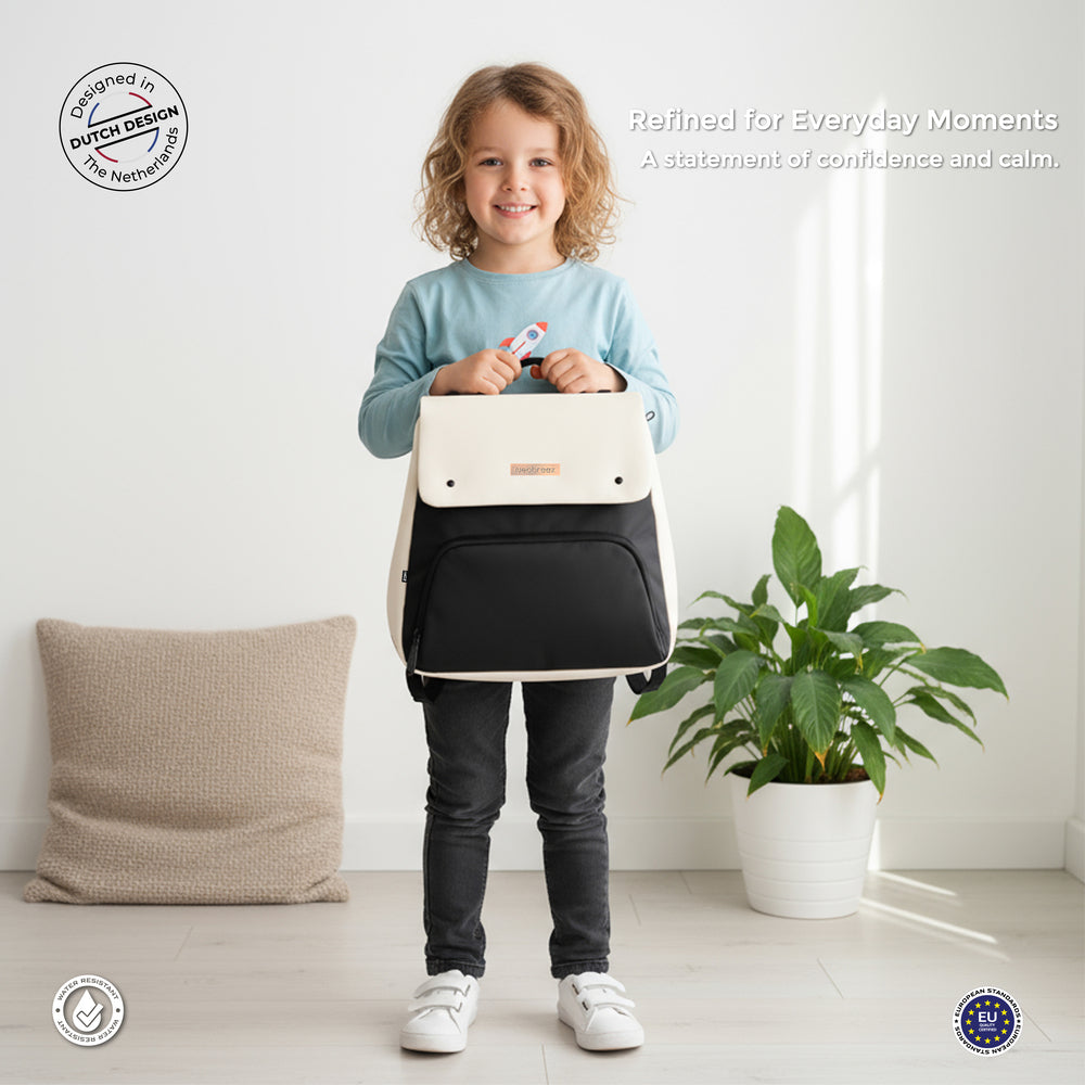 Neobreez Zori Diaper Backpack 7Pc Set With Changing Mat Wet Bag And Pouches Sand