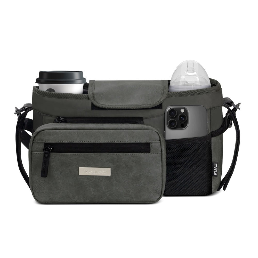 Neobreez Fyra Stroller Organizer Caddy with Insulated Cup Holder Dark Grey Neobreez Yallatoys