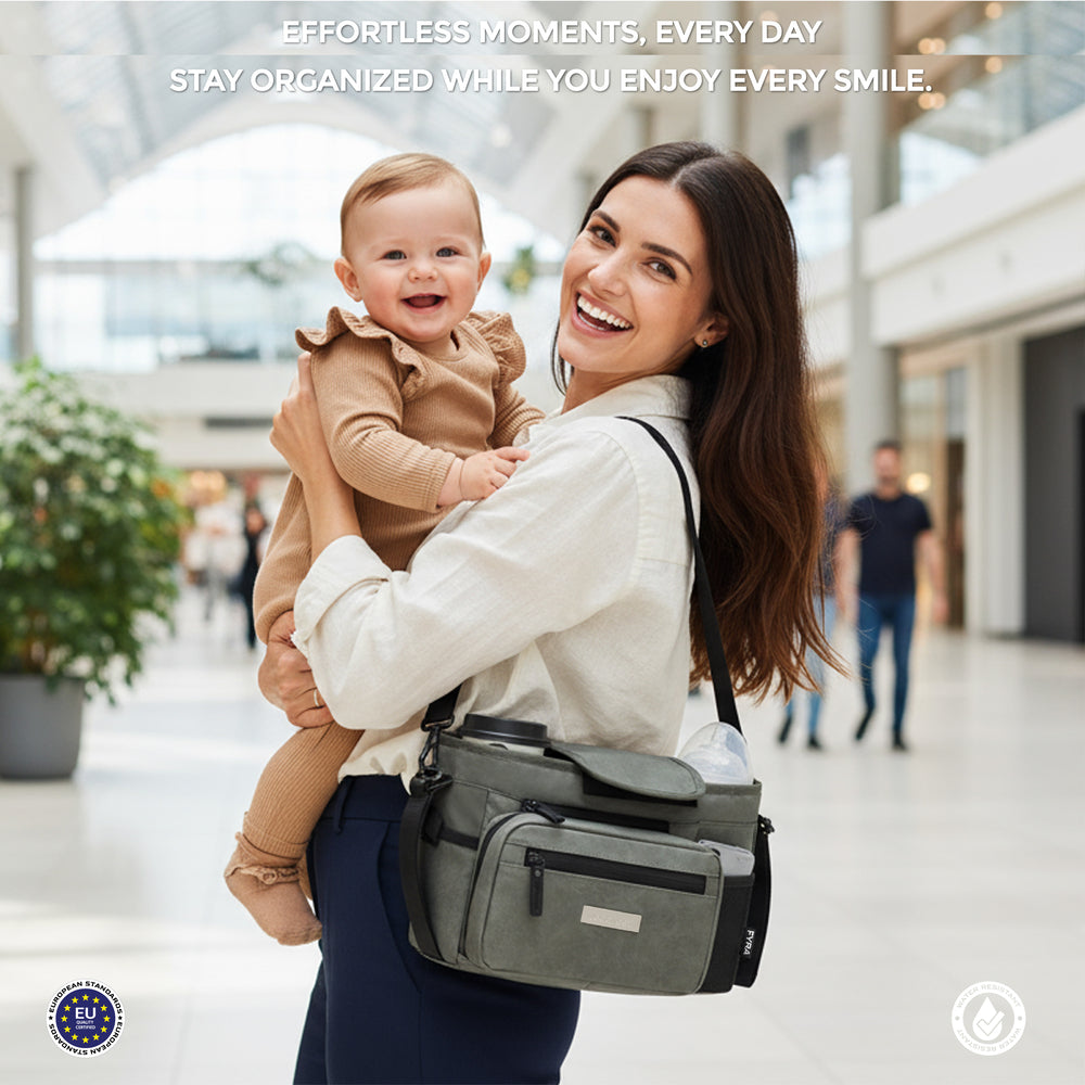 Neobreez Fyra Stroller Organizer Caddy with Insulated Cup Holder Dark Grey Neobreez Yallatoys