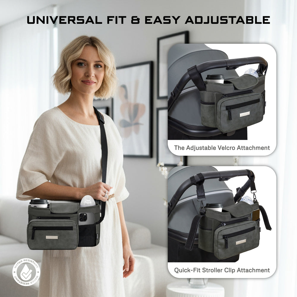 Neobreez Fyra Stroller Organizer Caddy with Insulated Cup Holder Dark Grey Neobreez Yallatoys