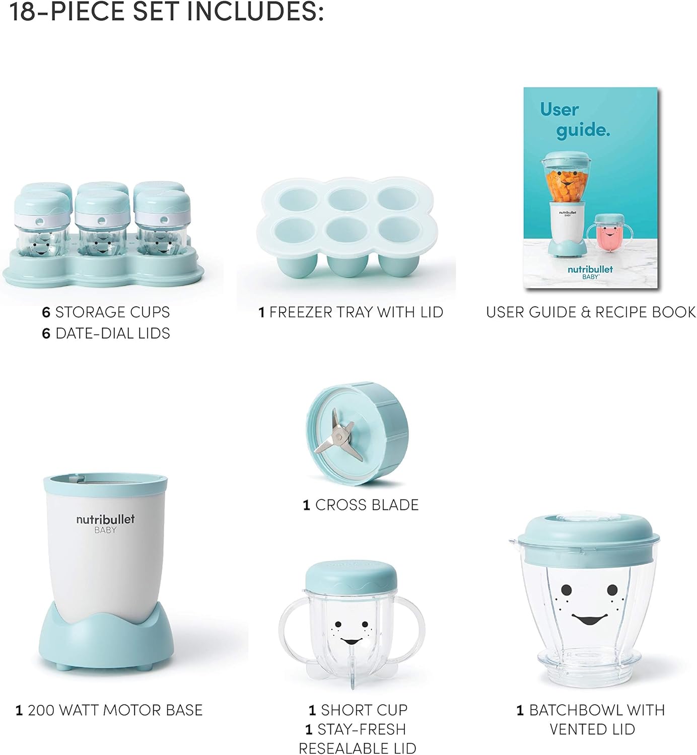 Nutribullet Baby Bullet 18 Pcs Set NutriBullet Yallatoys