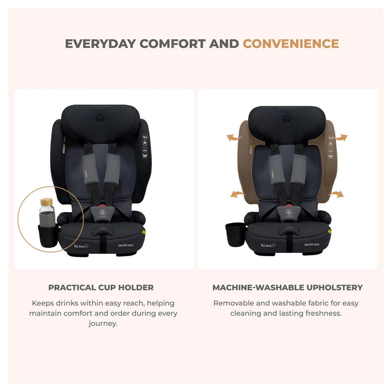 Neobreez-i-Gento Compact Air Travel Car Seat Black and Grey