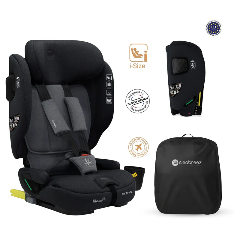 Neobreez-i-Gento Compact Air Travel Car Seat Black and Grey