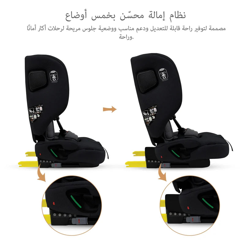 Neobreez-i-Gento Compact Air Travel Car Seat Black and Grey