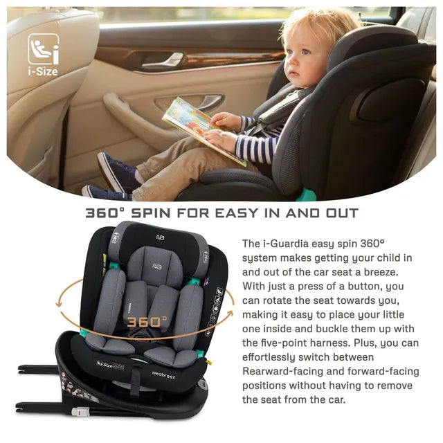 Neobreez i-Guardia 360 Degree Isofix i-Size Car Seat Black/Grey