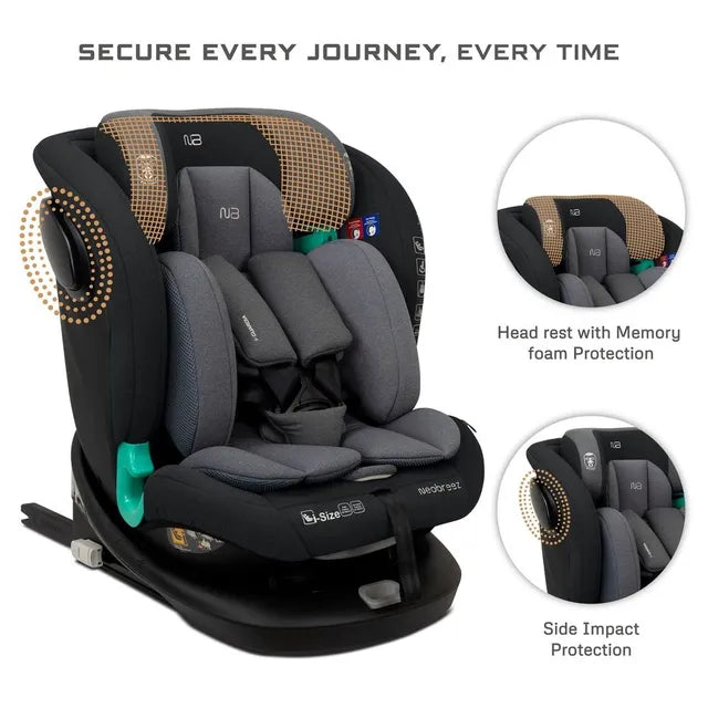 Neobreez i-Guardia 360 Degree Isofix i-Size Car Seat Black/Grey