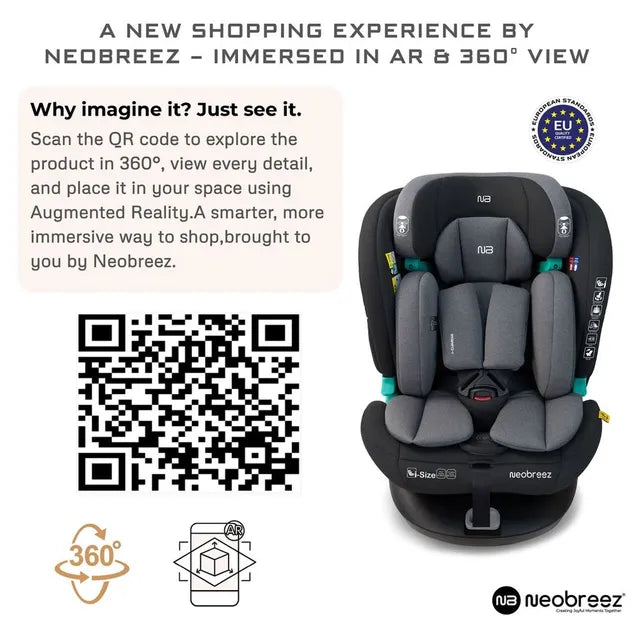 Neobreez i-Guardia 360 Degree Isofix i-Size Car Seat Black/Grey