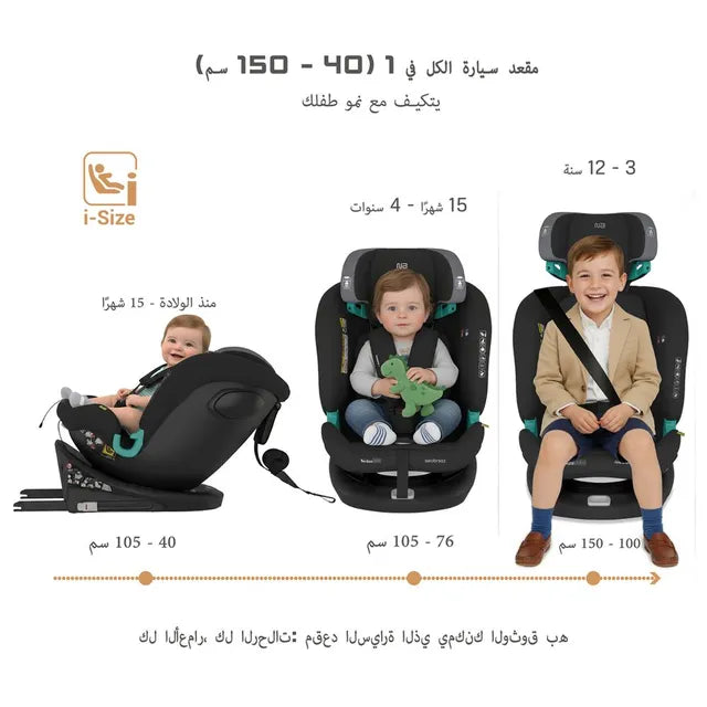 Neobreez i-Guardia 360 Degree Isofix i-Size Car Seat Black/Grey