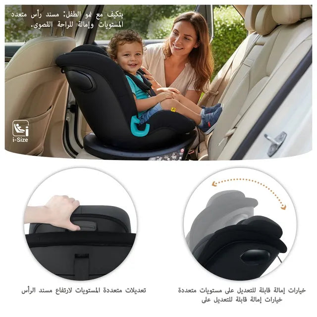Neobreez i-Guardia 360 Degree Isofix i-Size Car Seat Black/Grey