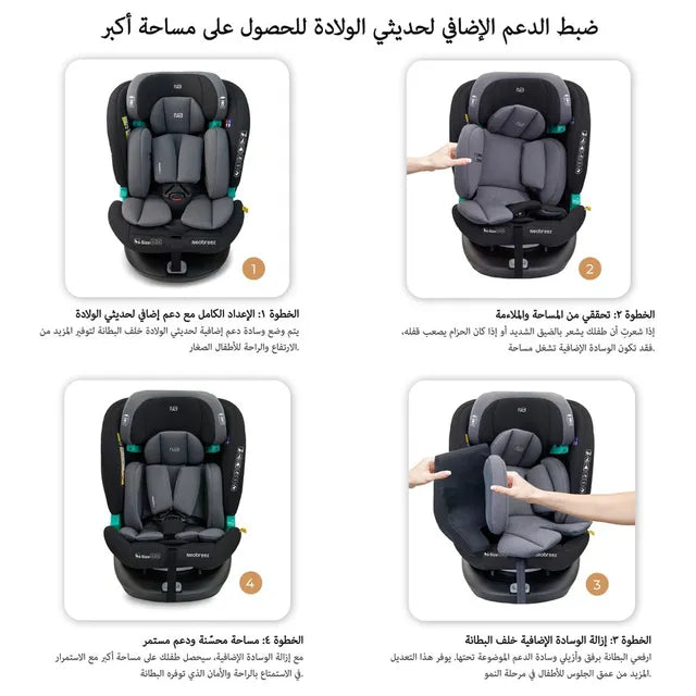 Neobreez i-Guardia 360 Degree Isofix i-Size Car Seat Black/Grey