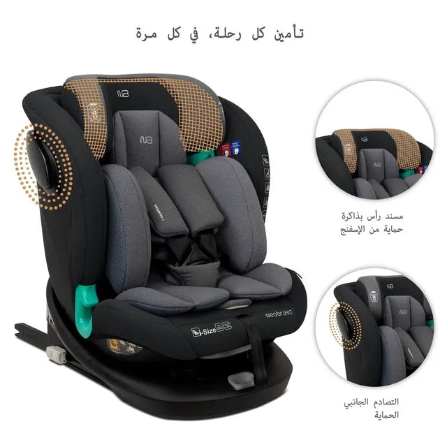 Neobreez i-Guardia 360 Degree Isofix i-Size Car Seat Black/Grey
