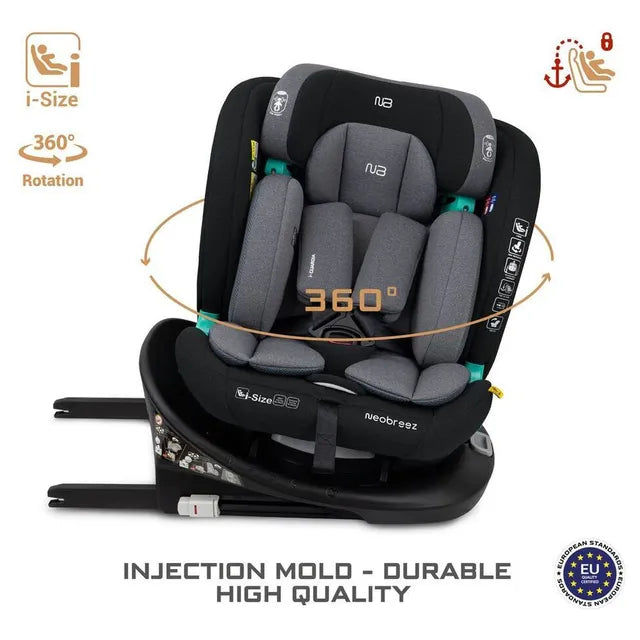 Neobreez i-Guardia 360 Degree Isofix i-Size Car Seat Black/Grey