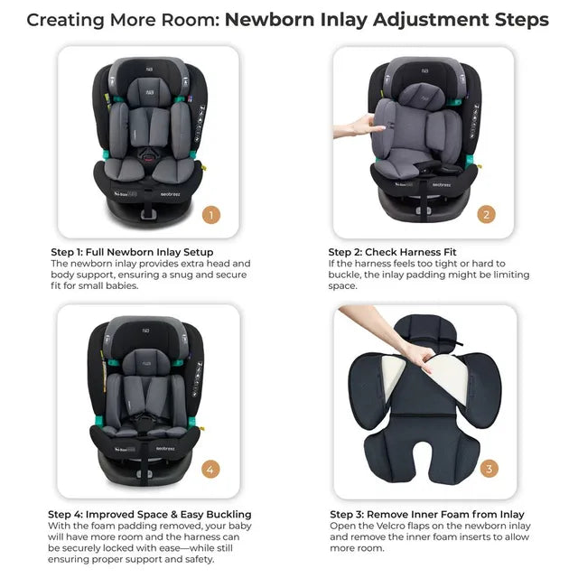 Neobreez i-Guardia 360 Degree Isofix i-Size Car Seat Black/Grey