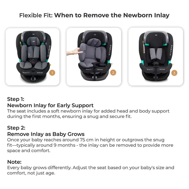 Neobreez i-Guardia 360 Degree Isofix i-Size Car Seat Black/Grey