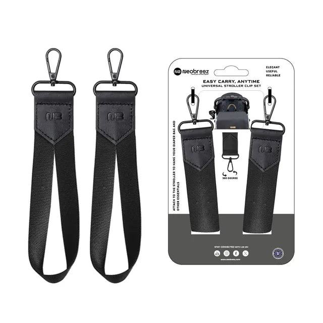 Neobreez Universal Stroller Hooks Clip Set Black Neobreez Yallatoys