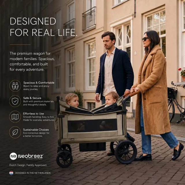 Neobreez ADVI Wagon Stroller Push and Pull Foldable Twin Stroller