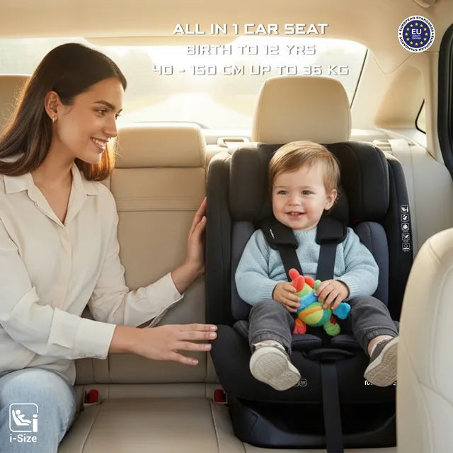 Neobreez i-Hepta i-Size All-In-1 Convertible Car Seat Black Gray Neobreez Yallatoys