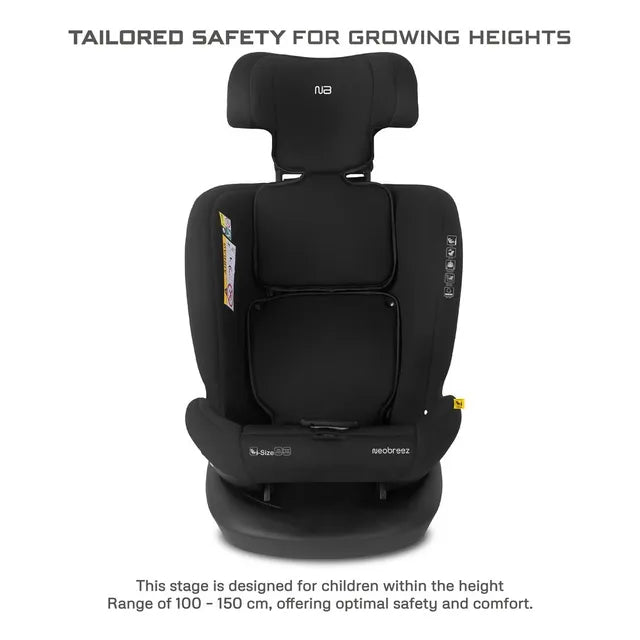 Neobreez i-Hepta i-Size All-In-1 Convertible Car Seat Black Gray Neobreez Yallatoys