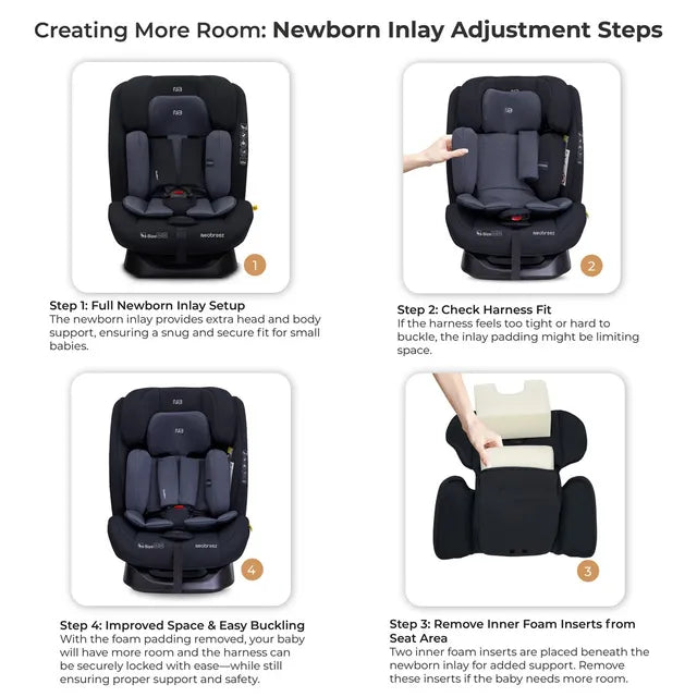 Neobreez i-Hepta i-Size All-In-1 Convertible Car Seat Black Gray Neobreez Yallatoys
